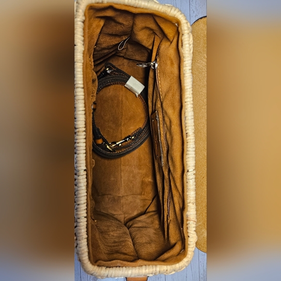 Patricia Nash Brown Leather and Wicker Handbag - Picture 6 of 7